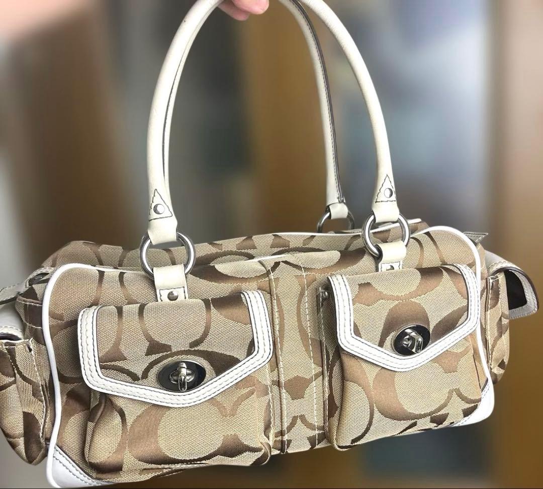 バッグ Vintage Coach Gallery Pocket Satchel Bag