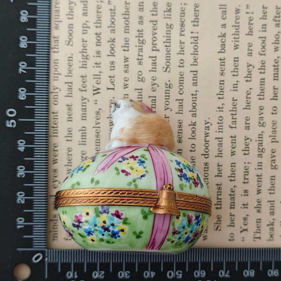 限定生産リモージュボックス　うさぎ　イースターエッグ兎　お花畑　フランス製小物入