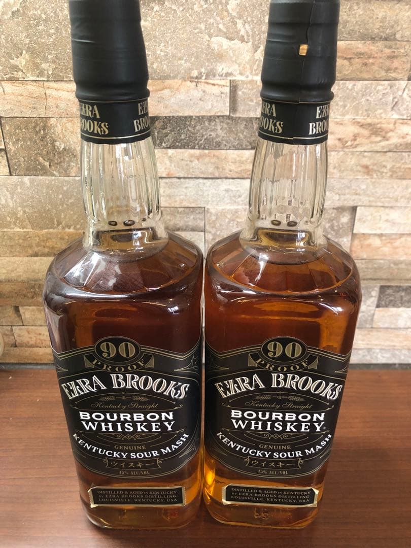 未開封！EZRA BROOKS バーボンウイスキー 750ml2本セット