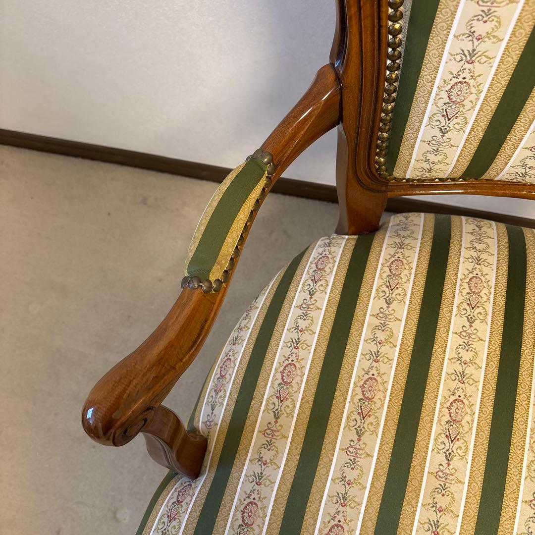 アンティーク 調/ロココ調/クラシック/猫脚アームチェアロココ調肘掛けチェア