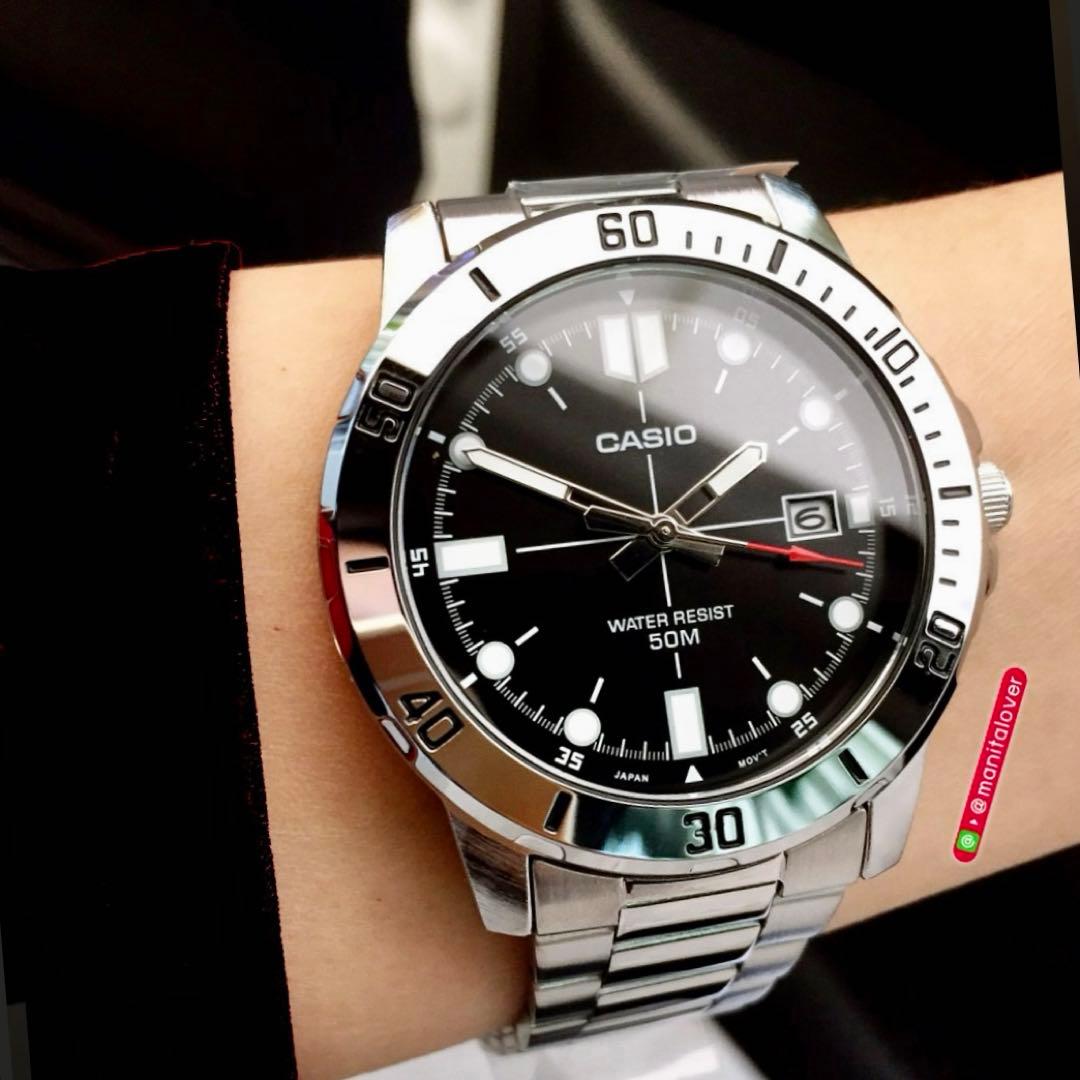 カシオ アナログ腕時計　海外逆輸入　新品　ビッグフェイス　ステンレスモデル