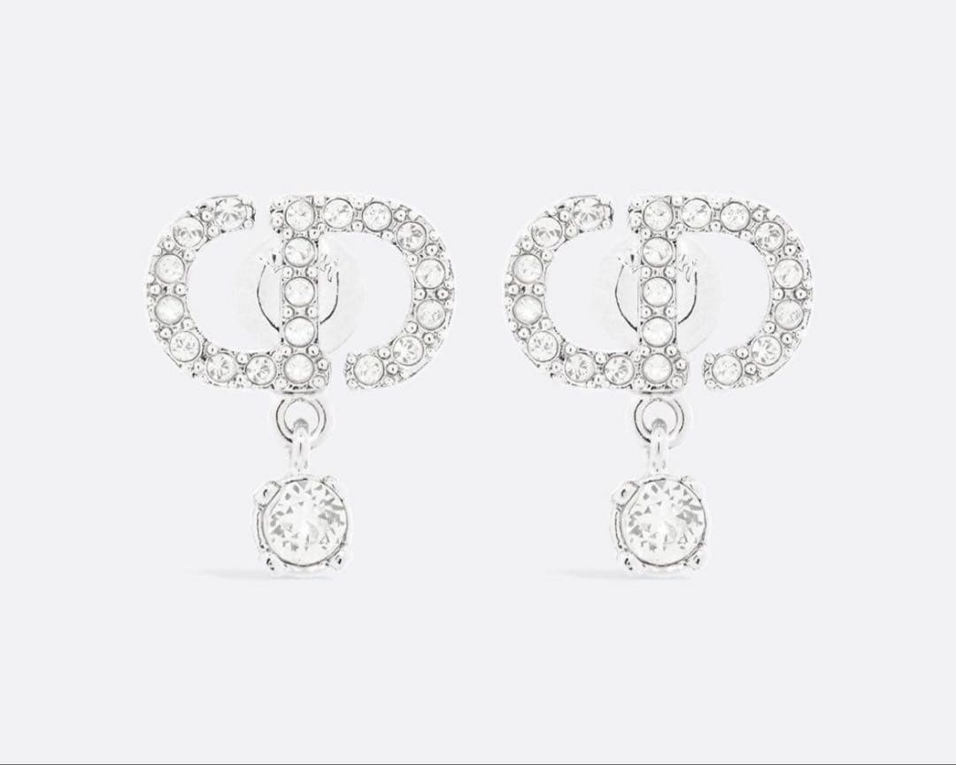 y*様 Dior　ディオール　ピアス　Petit CD　クリスタル　シルバー