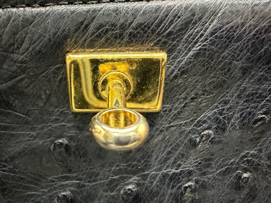 【値下げ】オーストリッチ ブラック ハンドバッグ