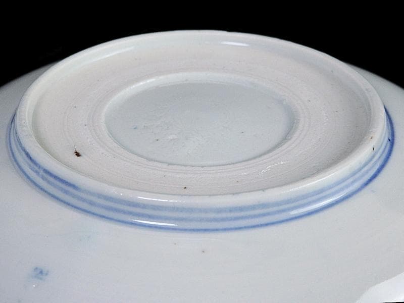 古伊万里　型刷り印判　染付　富士に龍の図　５寸皿　２枚　F175 AS-fbqv