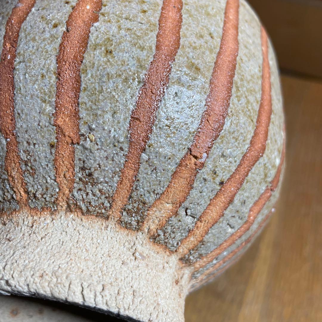 益子焼　ゲルトクナッパー　1976 線紋茶碗　共箱