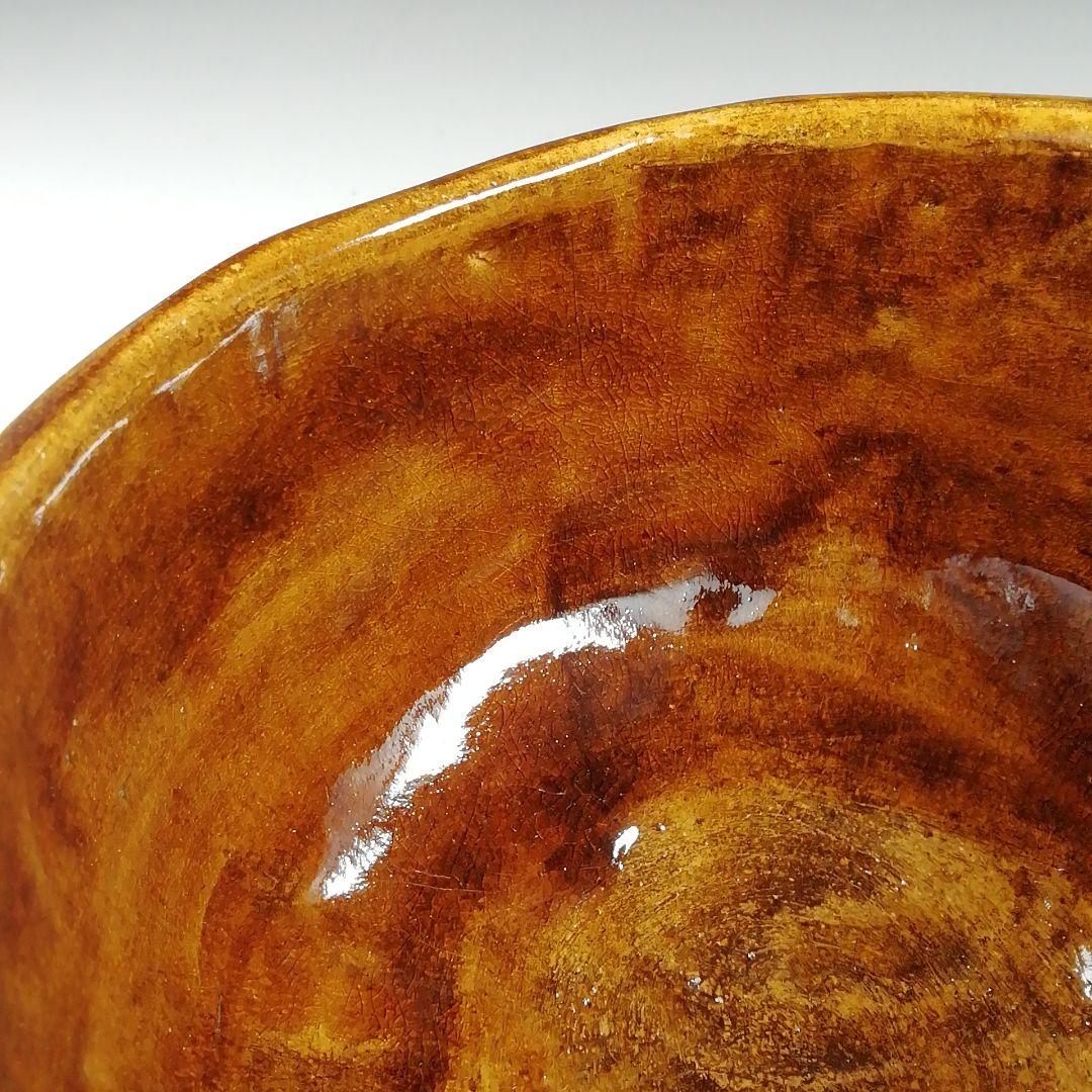 Ｔ６１１　茶碗　『大樋飴釉茶碗』『四耕窯　伊豆蔵寿郎 造』　共箱　抹茶碗　茶道具