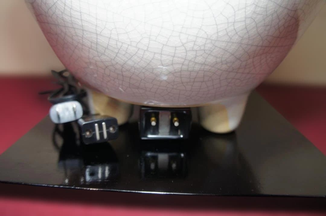 ☆ 野々田 しろ薩摩風炉(紅鉢型)電熱器 在銘富士釜 釜鐶他フルセット送料込み