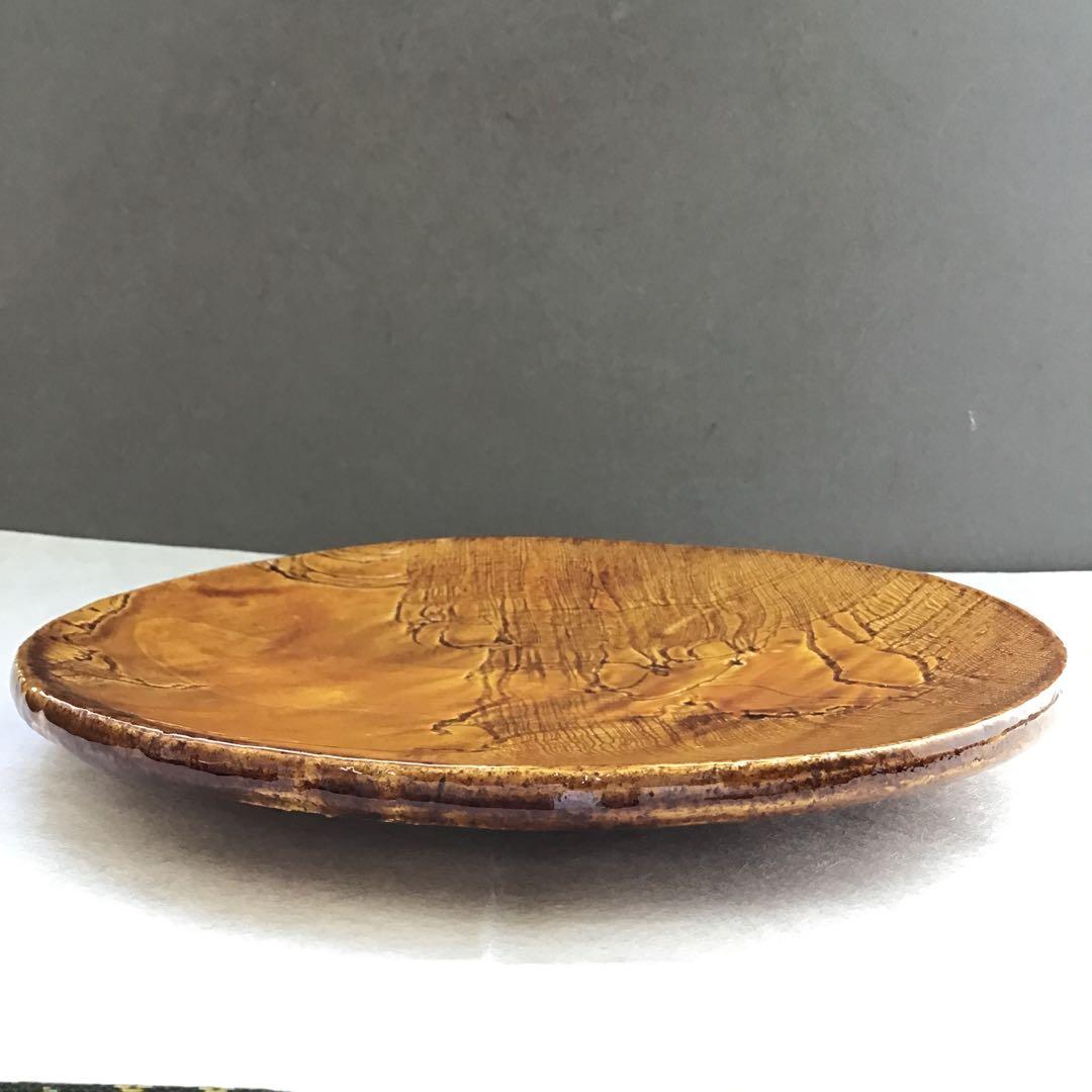 茶道具　飴釉　菓子器　楽焼菓子皿　孤葊(こあん)造　紙箱　S151KZ