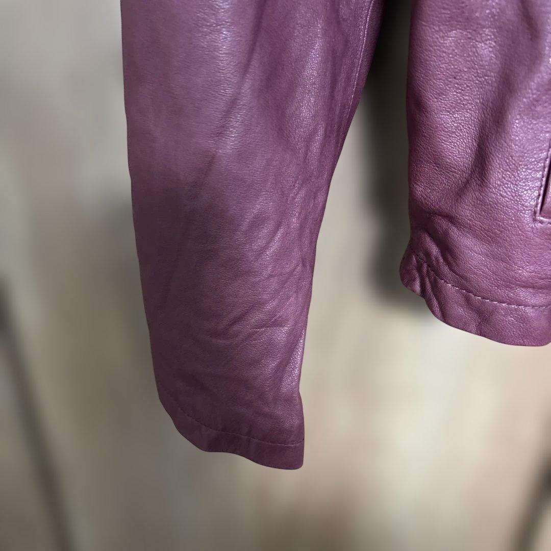 ジョルジオブラット　バーガンディ レザー シングルライダースジャケットサイズ50