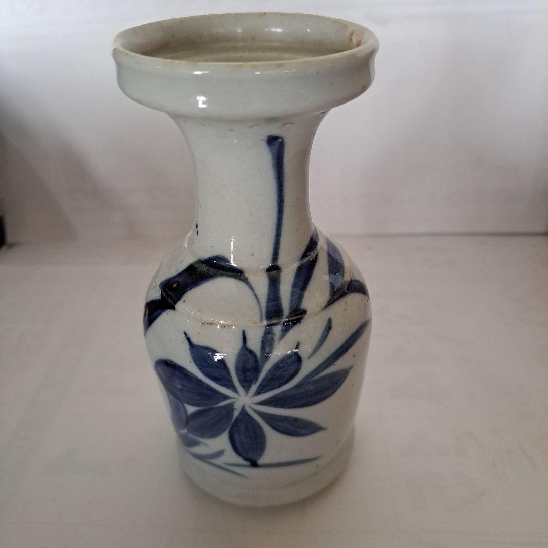 江戸初期　　呉須染付　　偏古瓶　伊万里染付　　あやめ図