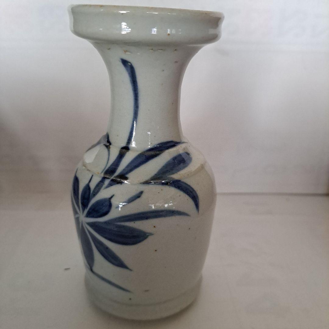 江戸初期　　呉須染付　　偏古瓶　伊万里染付　　あやめ図