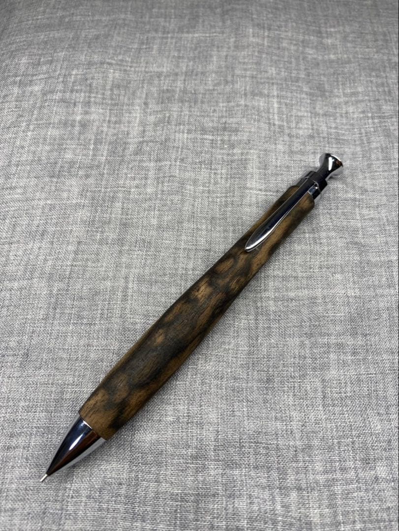 こぶた工房　黒柿　孔雀杢　シャープペン キューブ付。