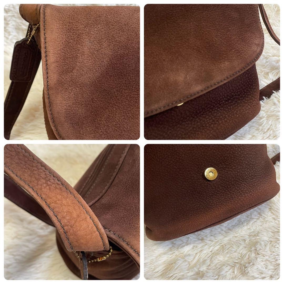 ケアキット付✨オールドコーチ ヌバック ショルダーバッグ　ソノマ　シボ革　茶