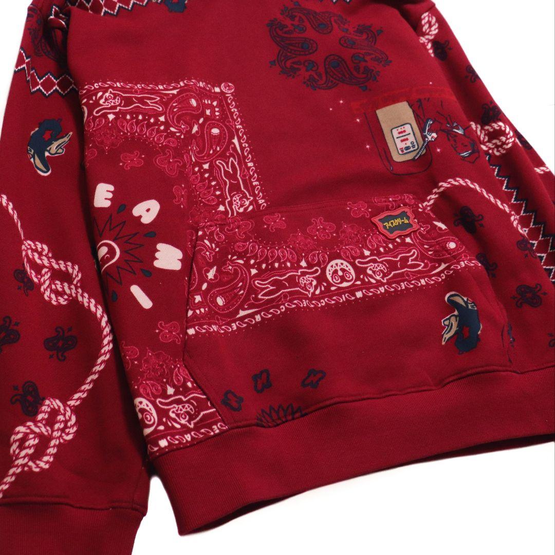 ICECREAM アイスクリーム 総柄 ペイズリー柄 プルオーバーパーカー L
