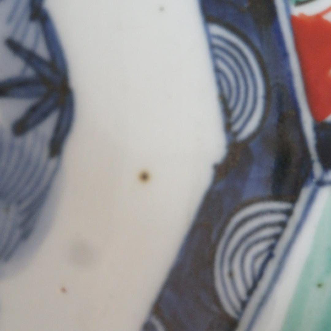 角鉢 八角鉢 伊万里 松竹梅 鳥 蝶 窯傷 歪み 明治前後