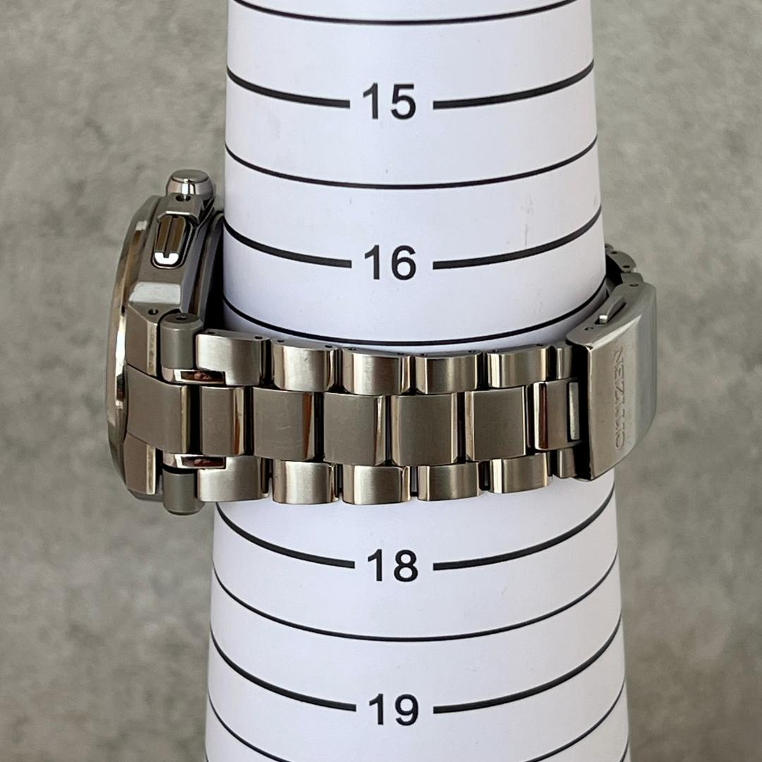 【√M】稼働品 シチズン アテッサ 電波ソーラー クロノ メンズ チタン