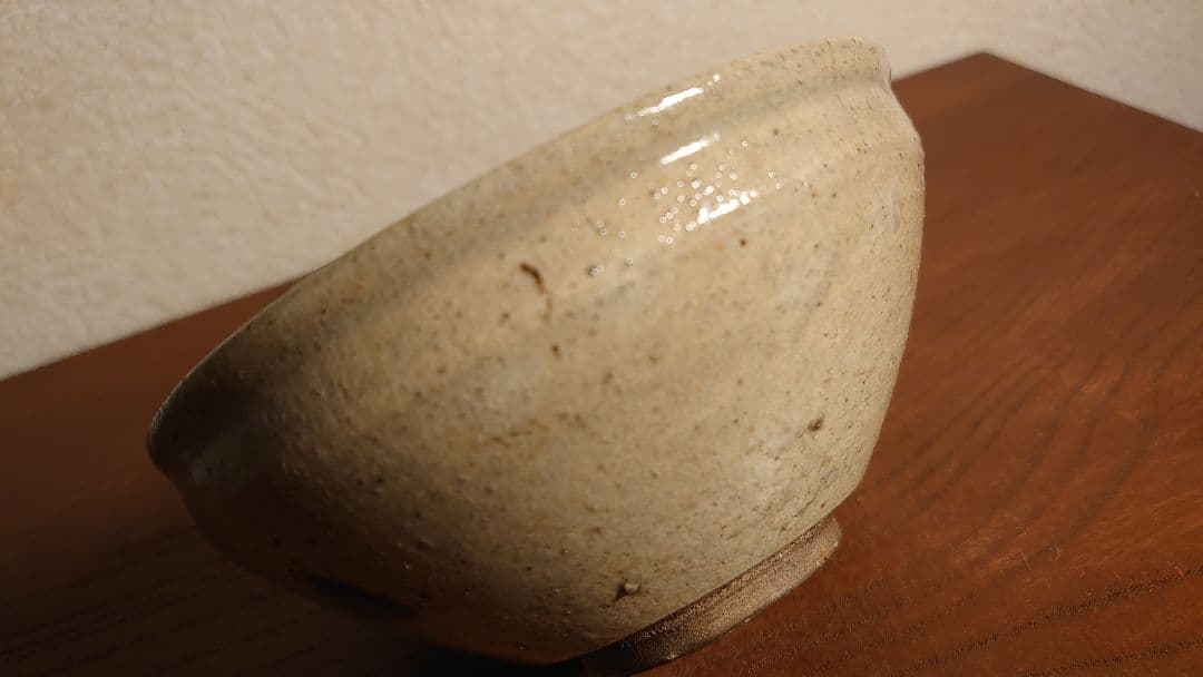 李朝　朝鮮陶器　唐津焼　京焼　白釉　抹茶碗　アンティーク抹茶碗　蔵出し　１客