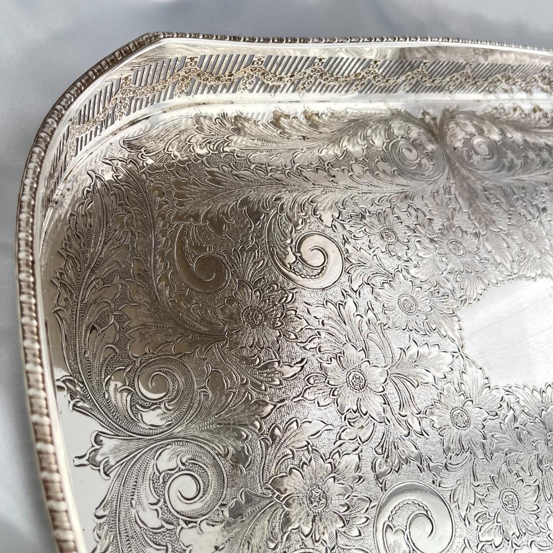 【Viners】 ギャラリートレー 46cm 【シルバープレート】大型