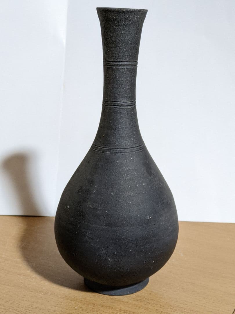 ♦朝鮮陶磁 黒高麗瓶 傚作 高麗瓶 コレクション 骨董品アンティーク