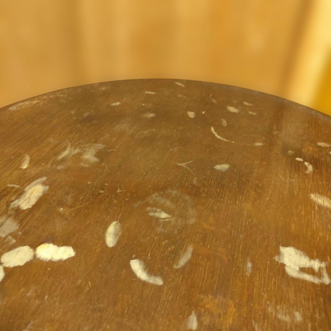 ノスタルジック 丸テーブル 昭和レトロ アンティーク ずっしり重厚 無垢材