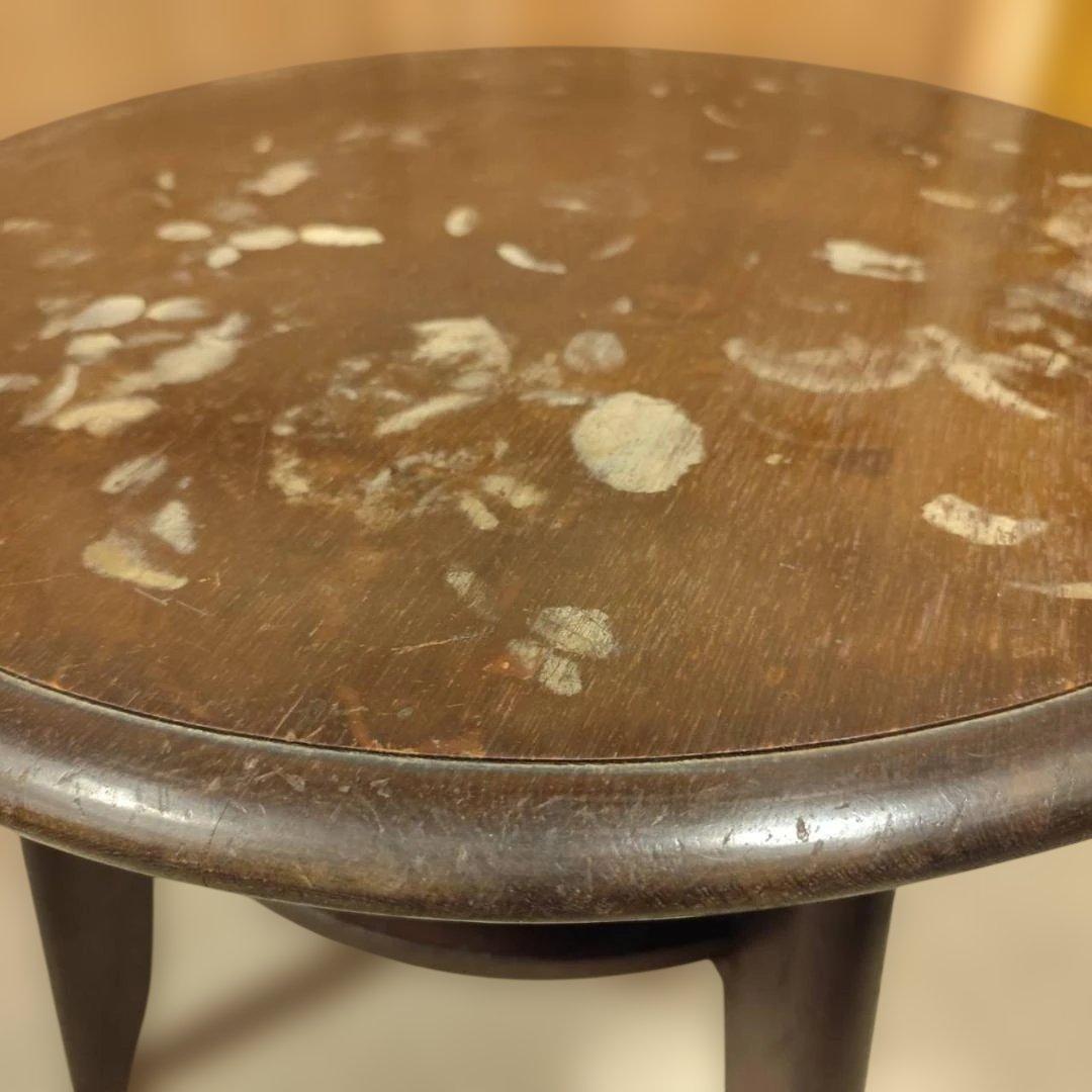 ノスタルジック 丸テーブル 昭和レトロ アンティーク ずっしり重厚 無垢材