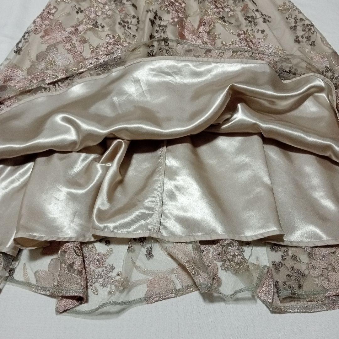 【新品未使用】formforma ロングワンピース　総刺繍 13号 ピンク系