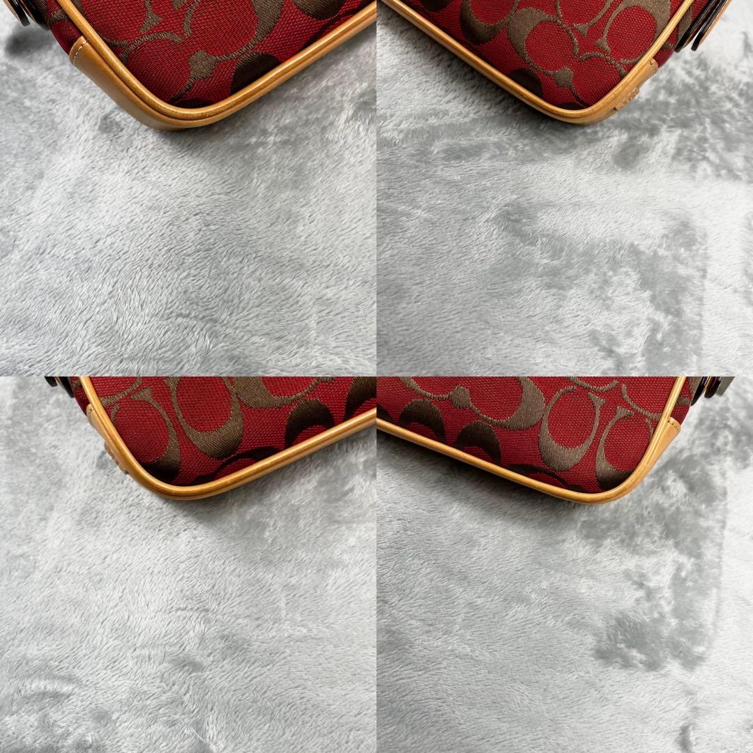 バッグ Coach Signature Clip Flap Red Bag