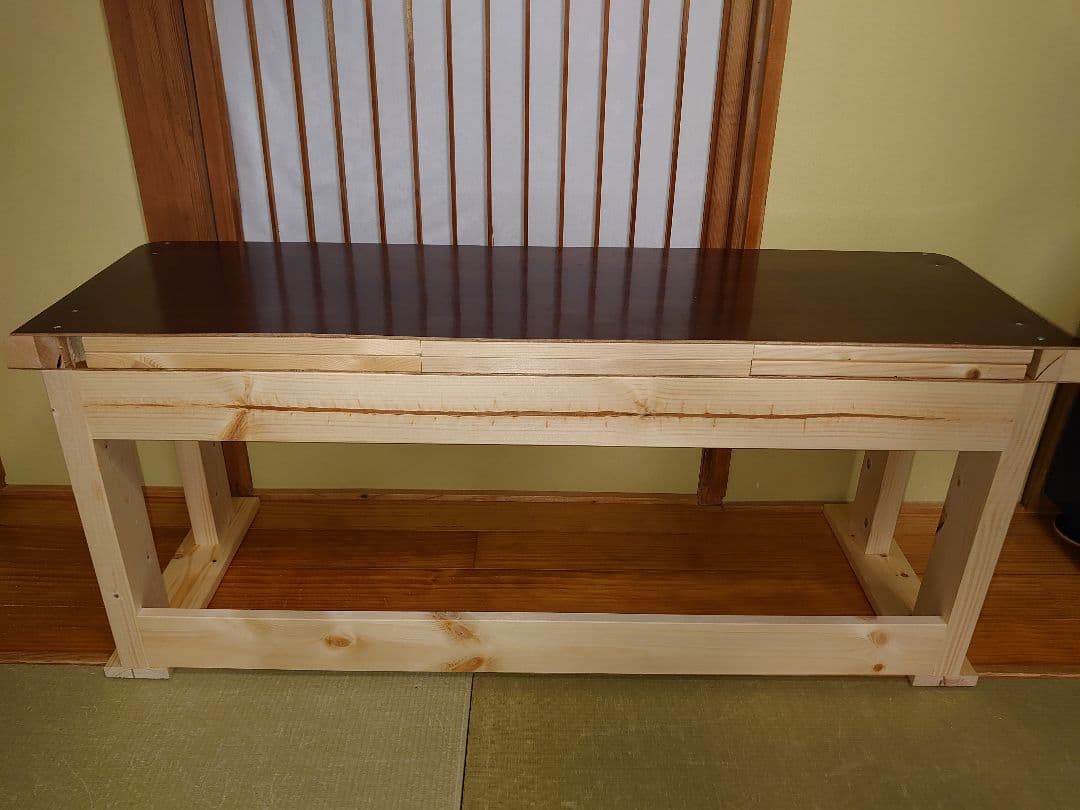 【其の24】中古テーブルを加工したパチスロ実機を置く台（２台用シンプルスタンド）