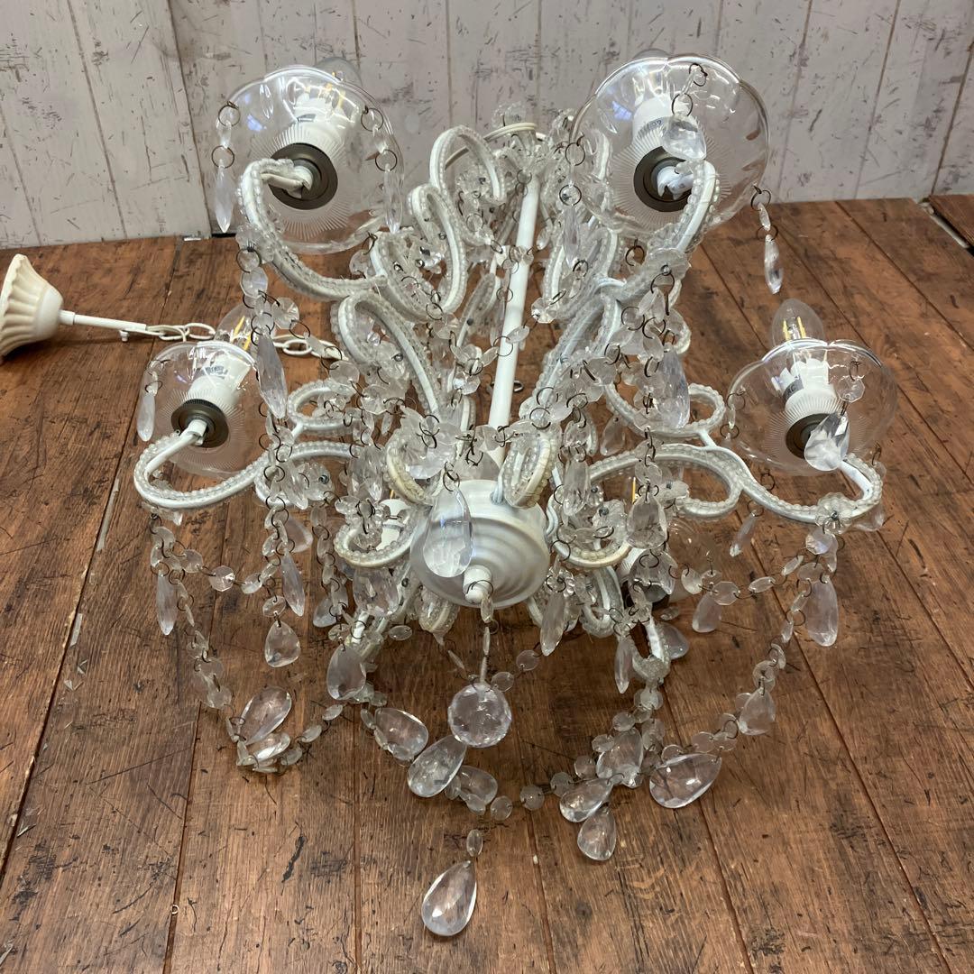 アンティーク ビーズ装飾 シャンデリア 天井照明 照明器具 リビングライト