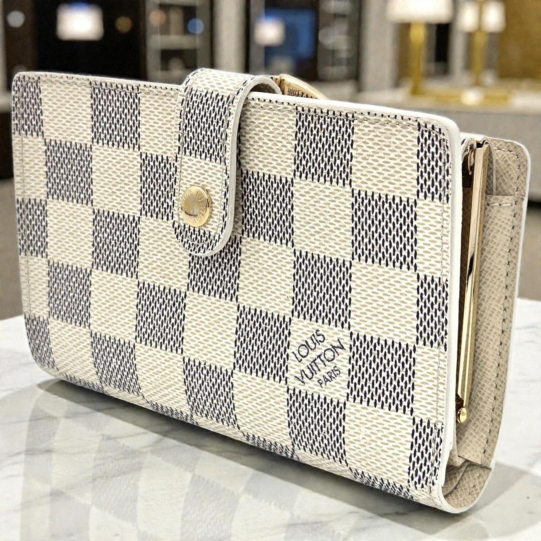 新型 ルイヴィトン ダミエアズール ポルトフォイユ ヴィエノワ がま口 折り財布