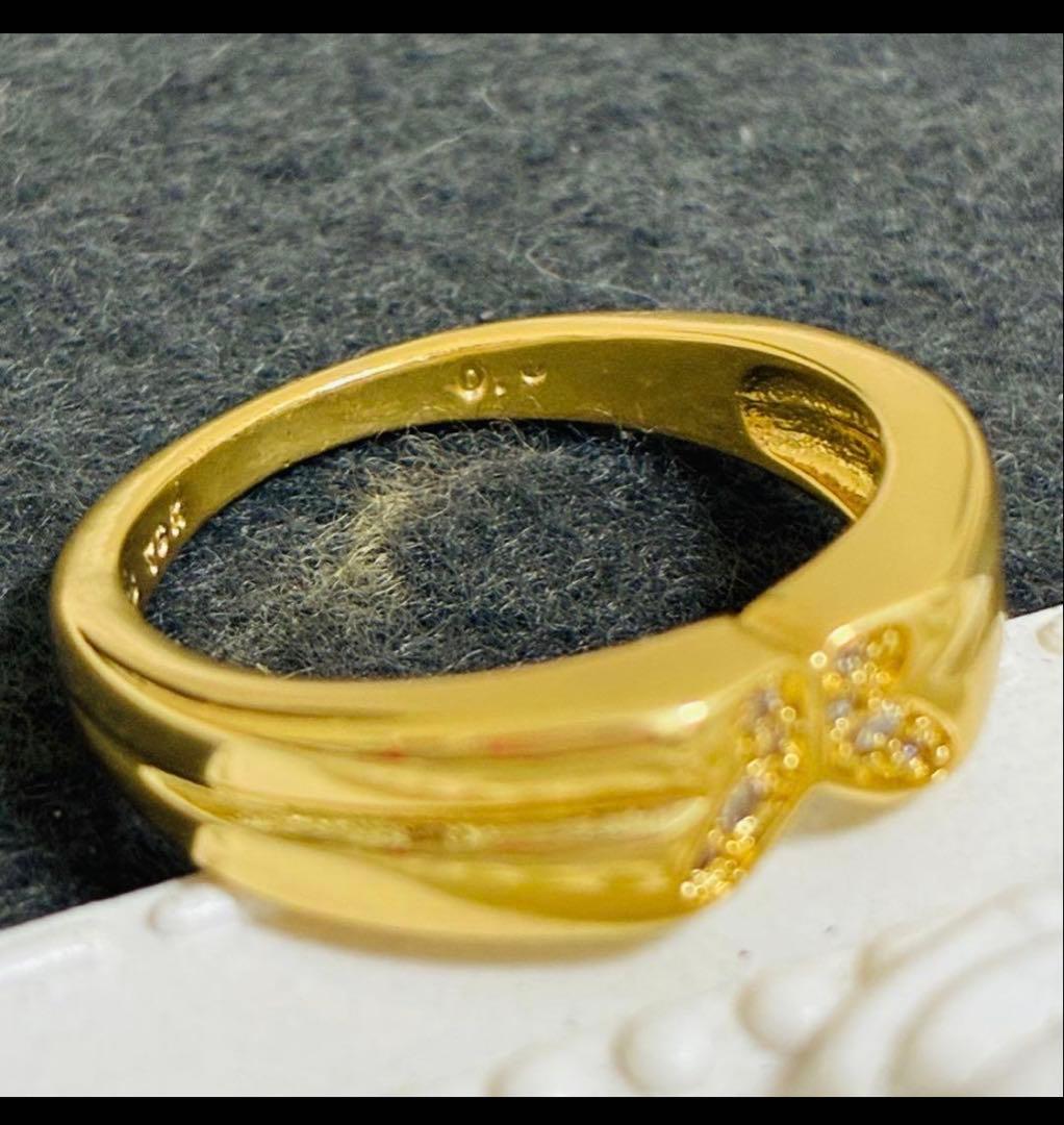 デザインリング　素材不明　刻印:k18 ygk