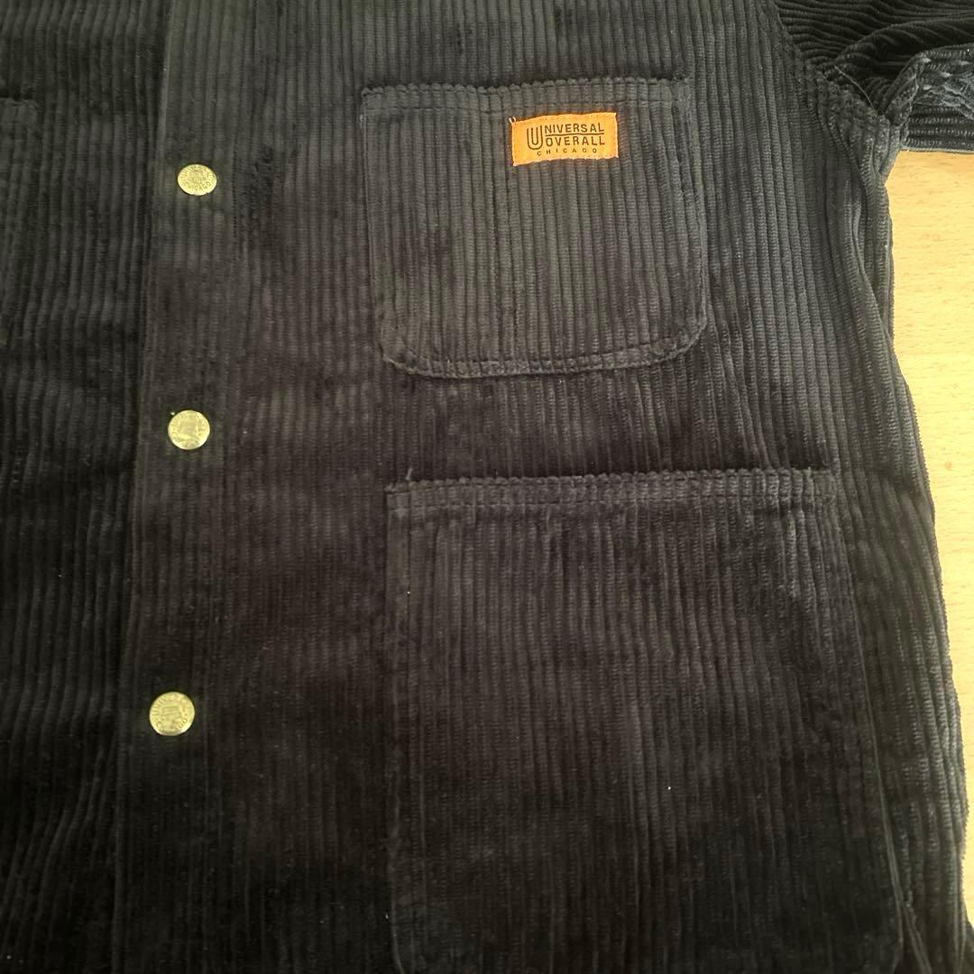ユニバーサルオーバーオール　セットアップ　コーデュロイ　メンズ　黒　M