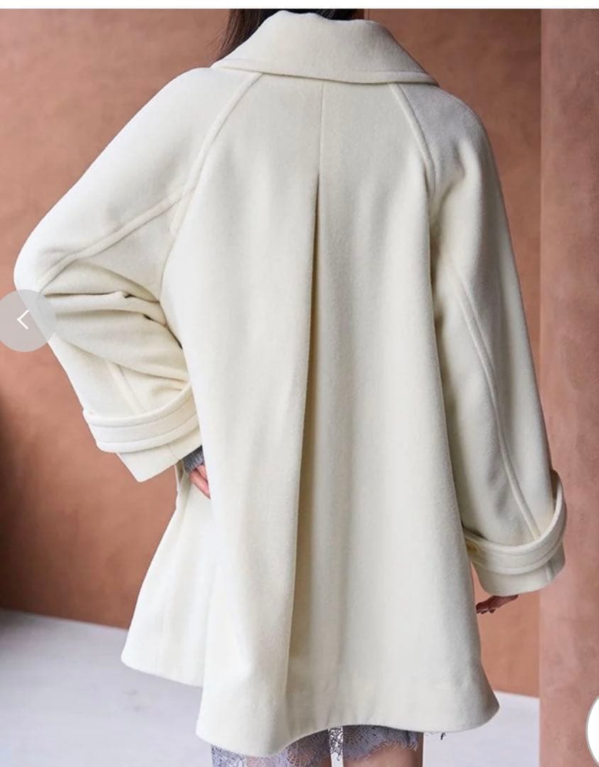 ステンカラーミドルコート　アイボリー　スナイデル