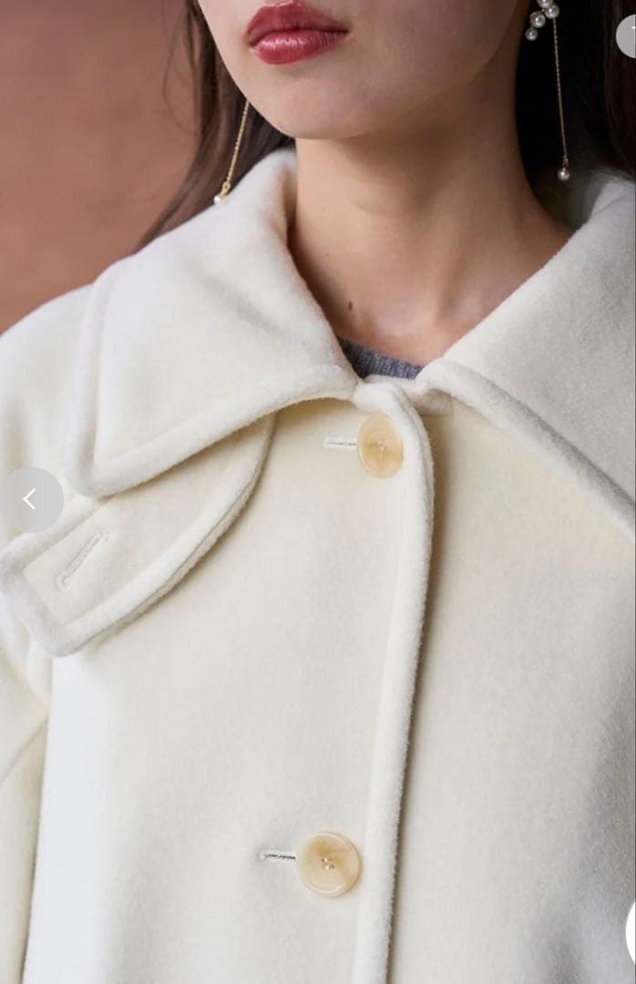 ステンカラーミドルコート　アイボリー　スナイデル