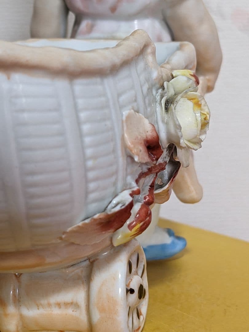 ♦明治時代 アールヌーボー 西洋アンティーク 陶磁器人形 宝石箱 骨董品