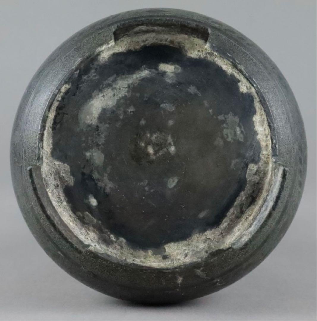 時代物 古銅 銀象嵌 水瓶 花器 花瓶 花入 骨董品 古美術品　花瓶　一輪挿し