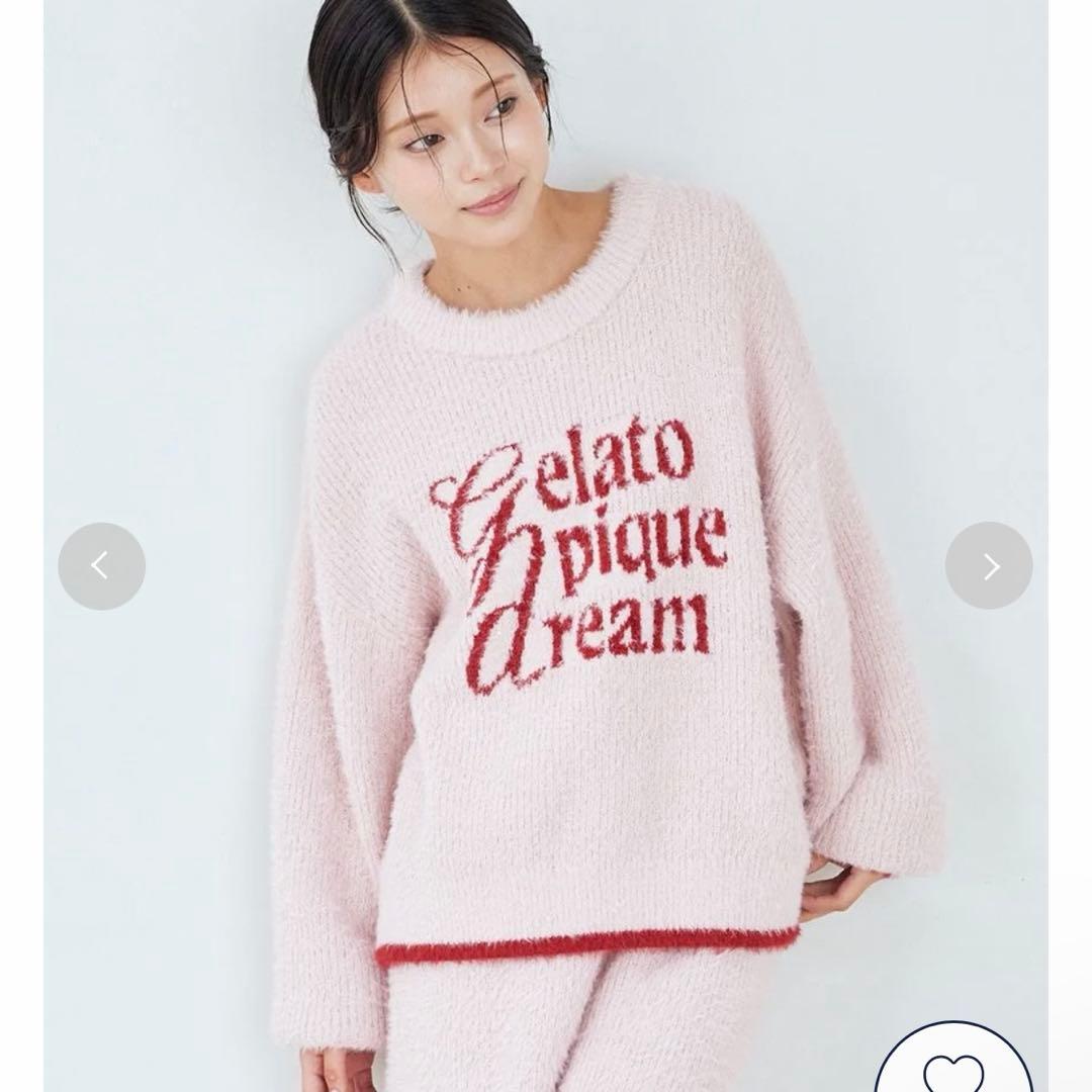 ジェラートピケ ラメフェザー プルオーバー ロングパンツ セット