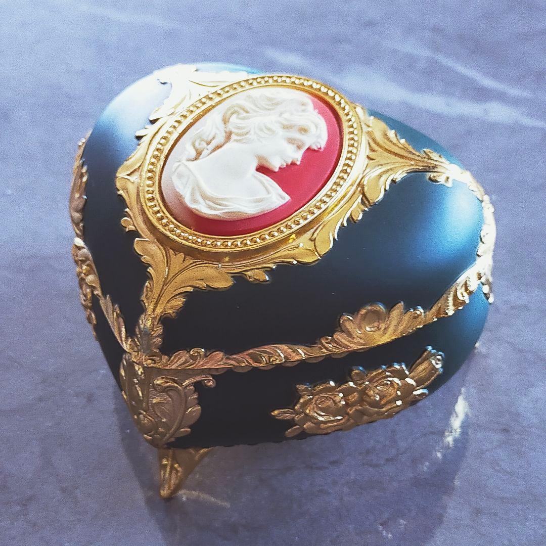 【新品】ハート型 装飾ボックスオルゴール アクセサリー箱 日本製