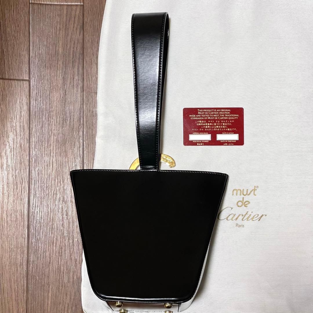 Cartier カルティエ　バック ゴールド 革ブラック