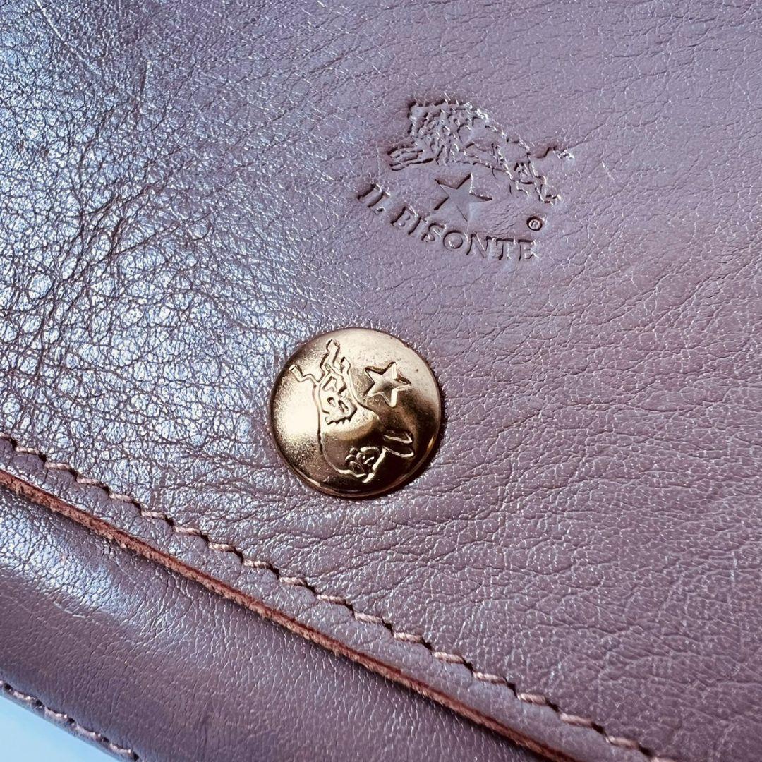 【希少　高級感漂う美しい本革】　IL BISONTE　二つ折り財布　バイソン刻印