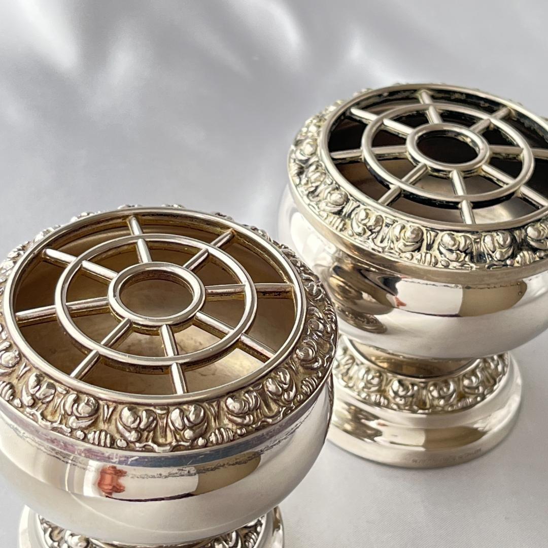 【IANTHE】ローズボウルバラ / 薔薇の花器セット　5点【シルバープレート】