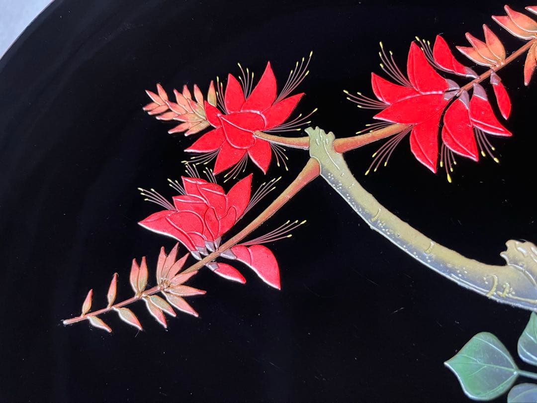 沖縄漆器　べんぼう 紅房 漆大皿