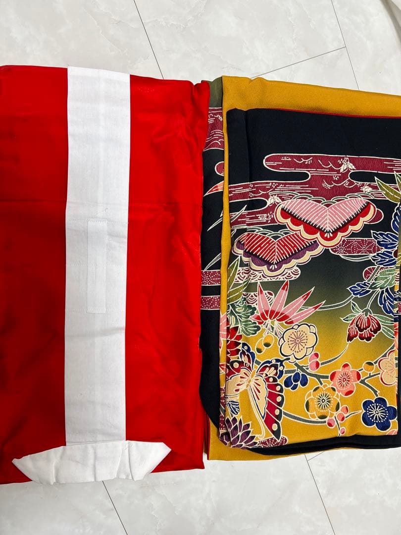 振袖フルセット　からし色系　イエロー系　モモ
