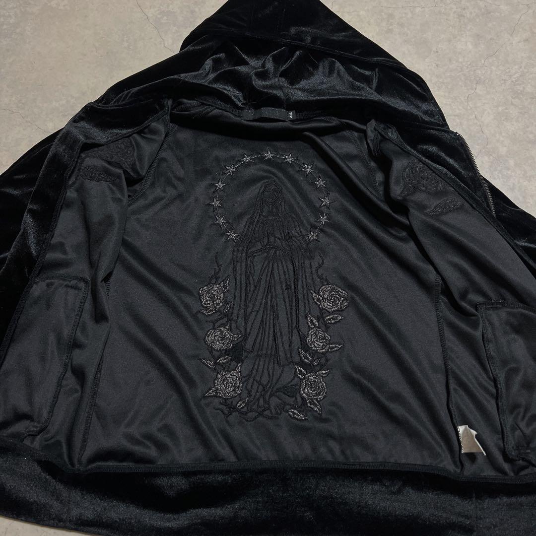 FUGA MARIA刺繍　ベロアパーカー　ラインストーン
