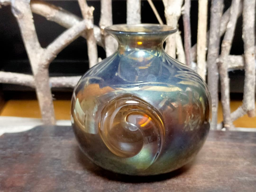 ♥銀化♥　ガラス　♥　花瓶　♥　花器　一輪挿し　骨董　古玩