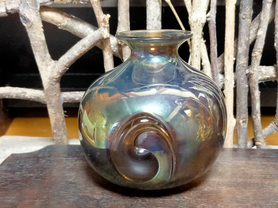 ♥銀化♥　ガラス　♥　花瓶　♥　花器　一輪挿し　骨董　古玩