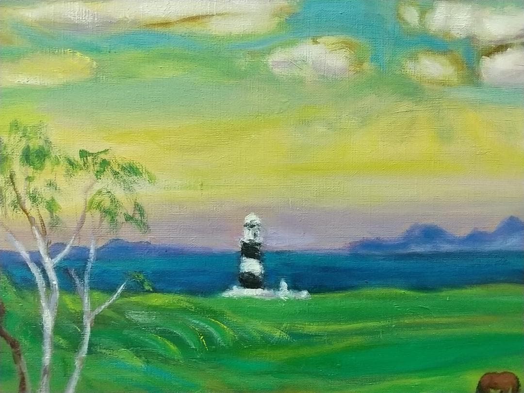 「灯台のある草原」能取岬 P8 絵画