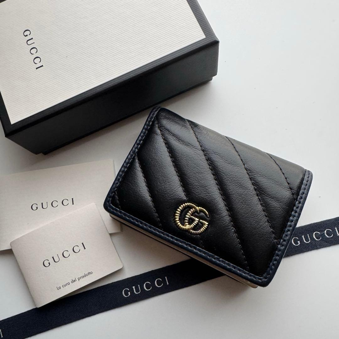 【美品】 241 GUCCI グッチ マーモント 2つ折り 財布 コンパクト