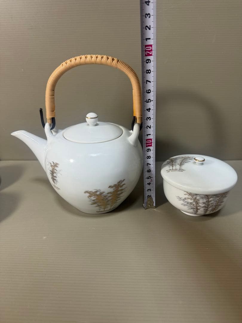 2301 深川製磁　茶器セット　急須2客　湯呑蓋付13客