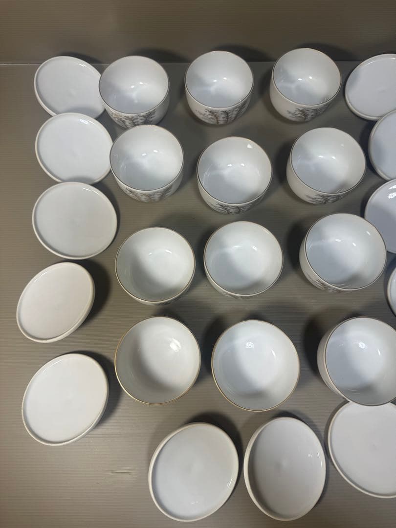 2301 深川製磁　茶器セット　急須2客　湯呑蓋付13客